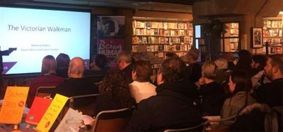 Attendees getting ready to listen to Professor Matthew Rubery's flash talk