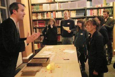 Demonstrating an activity to a small group of attendees