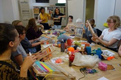 The Weaving Women workshop in progress